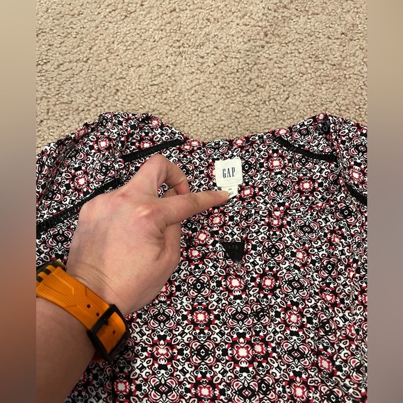 Women's GAP long sleeve Geometric print V-neck Romper/ jumpshorts - Picture 3 of 10